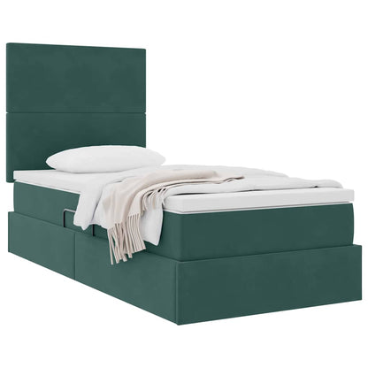 Letto con contenitore e materasso Verde Scuro 90 x 190 cm | homemem39