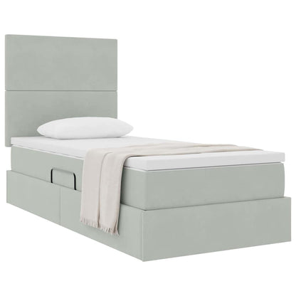 Letto con contenitore e materasso Grigio chiaro 90 x 200 cm | homemem39