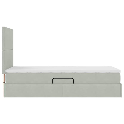 Letto con contenitore e materasso Grigio chiaro 90 x 200 cm | homemem39