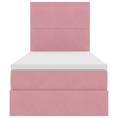 Letto con contenitore e materasso Rosa 90 x 200 cm Velluto | homemem39