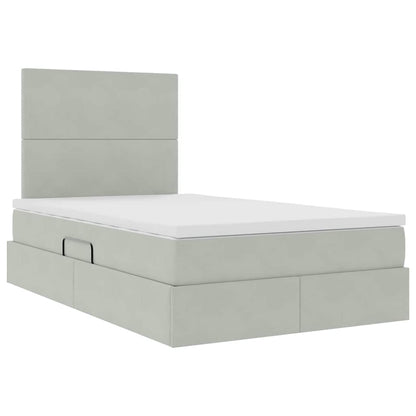 Letto con contenitore e materasso Grigio chiaro 120 x 200 cm | homemem39