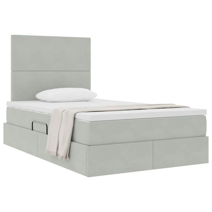 Letto con contenitore e materasso Grigio chiaro 120 x 200 cm | homemem39