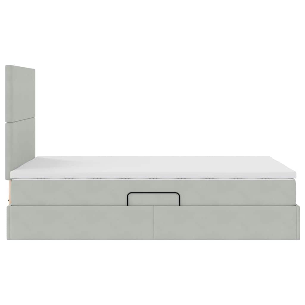 Letto con contenitore e materasso Grigio chiaro 120 x 200 cm | homemem39