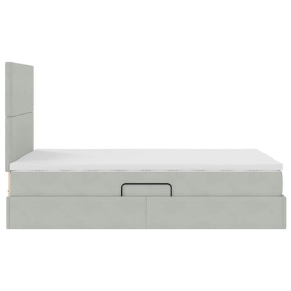 Letto con contenitore e materasso Grigio chiaro 120 x 200 cm | homemem39