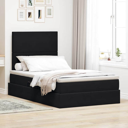 Letto con contenitore e materasso Nero 120 x 200 cm Velluto | homemem39