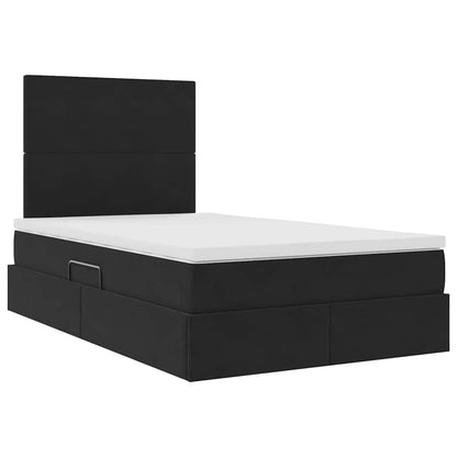Letto con contenitore e materasso Nero 120 x 200 cm Velluto | homemem39