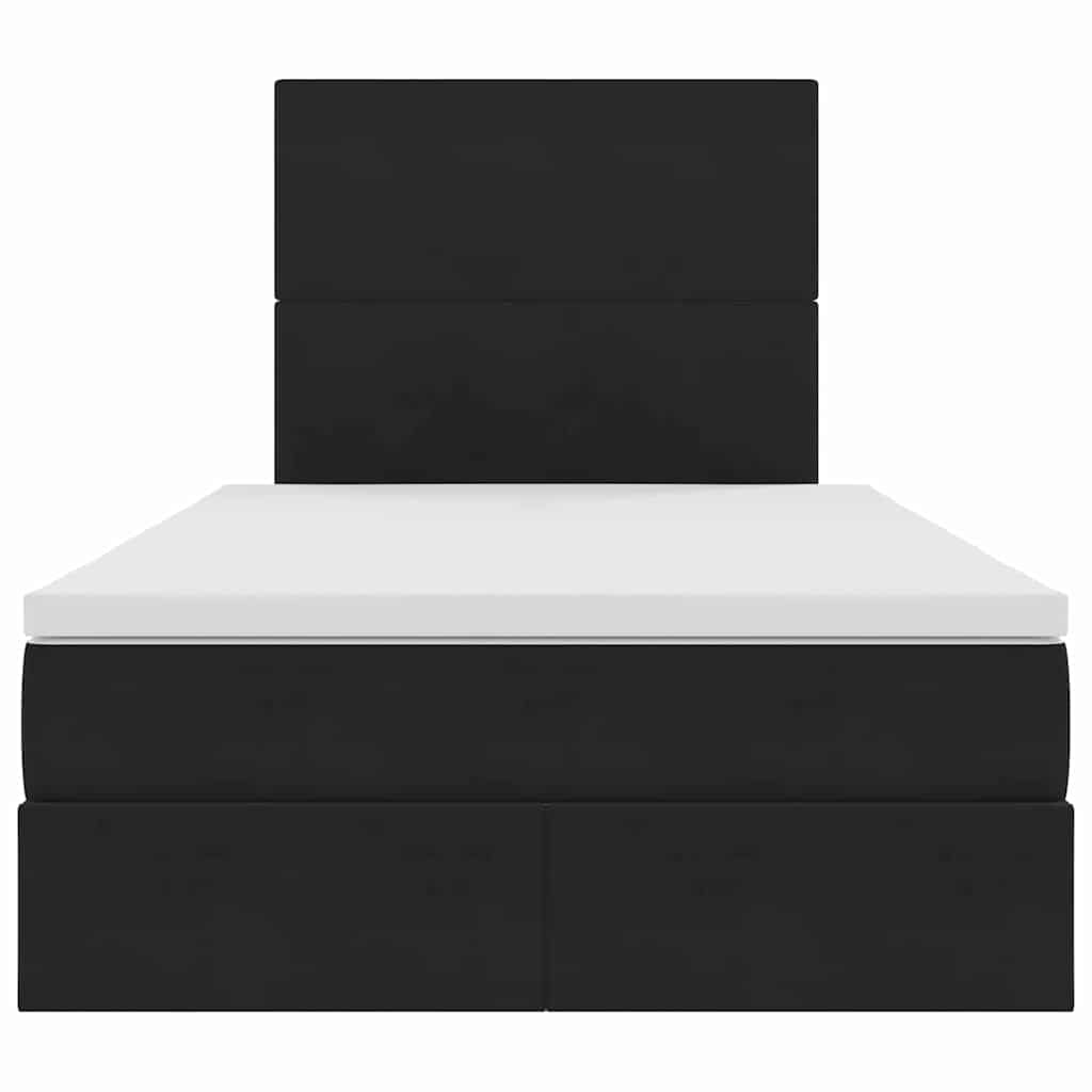 Letto con contenitore e materasso Nero 120 x 200 cm Velluto | homemem39