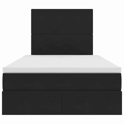 Letto con contenitore e materasso Nero 120 x 200 cm Velluto | homemem39