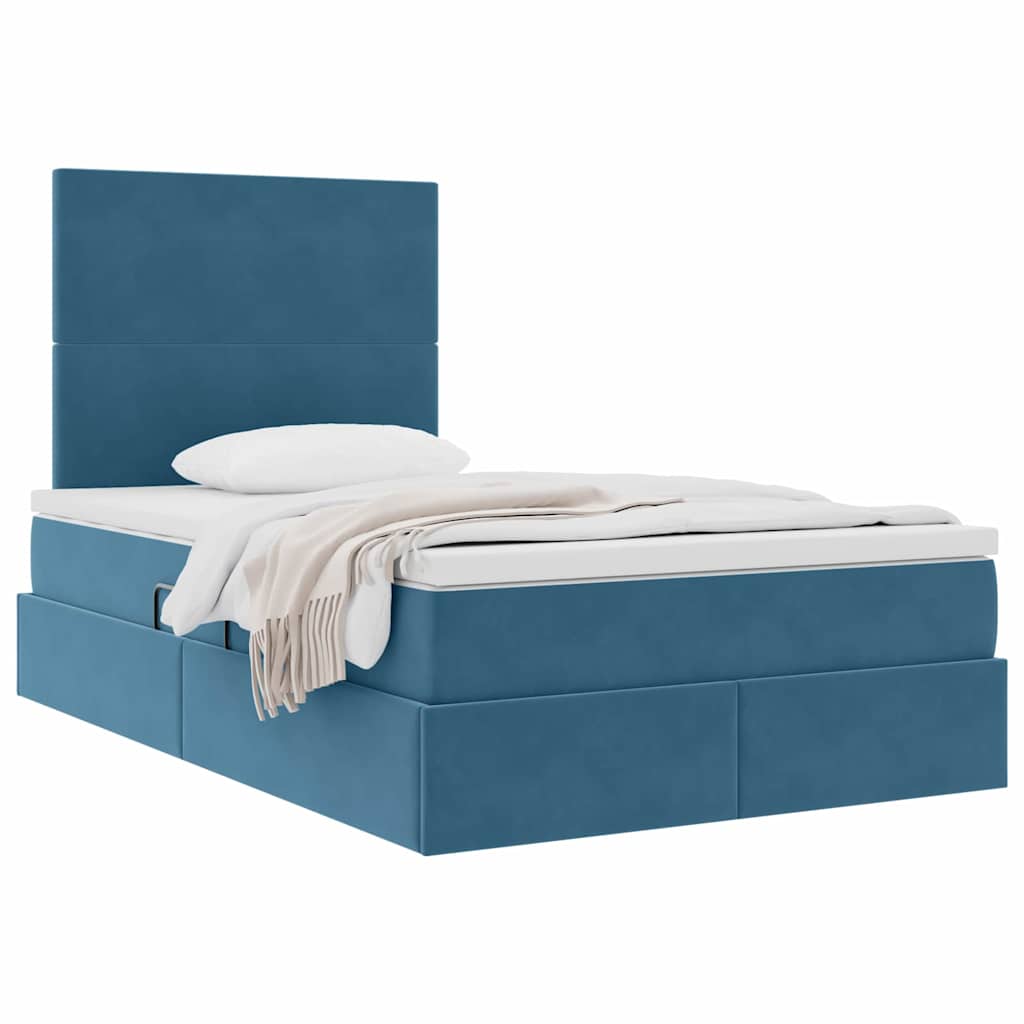 Letto con contenitore e materasso Blu Scuro 120 x 200 cm