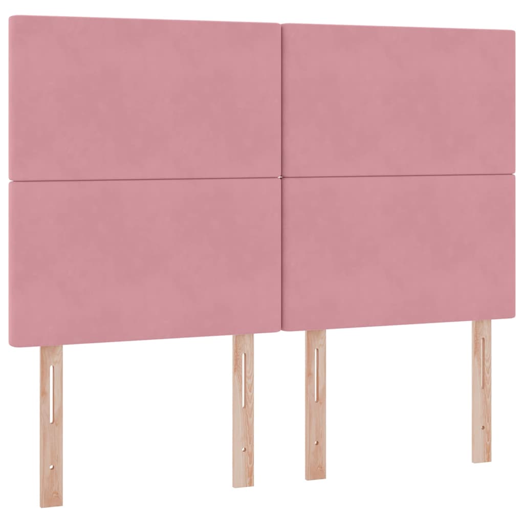 Letto con contenitore e materasso Rosa 140 x 190 cm Velluto | homemem39
