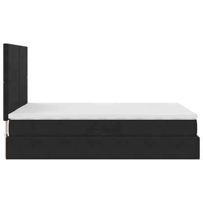 Letto con contenitore e materasso Nero 140 x 200 cm Velluto | homemem39