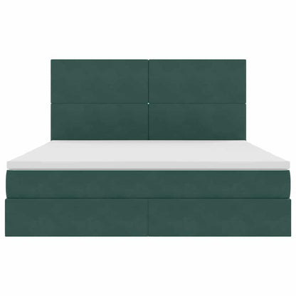 Letto con contenitore e materasso Verde Scuro 160 x 200 cm | homemem39