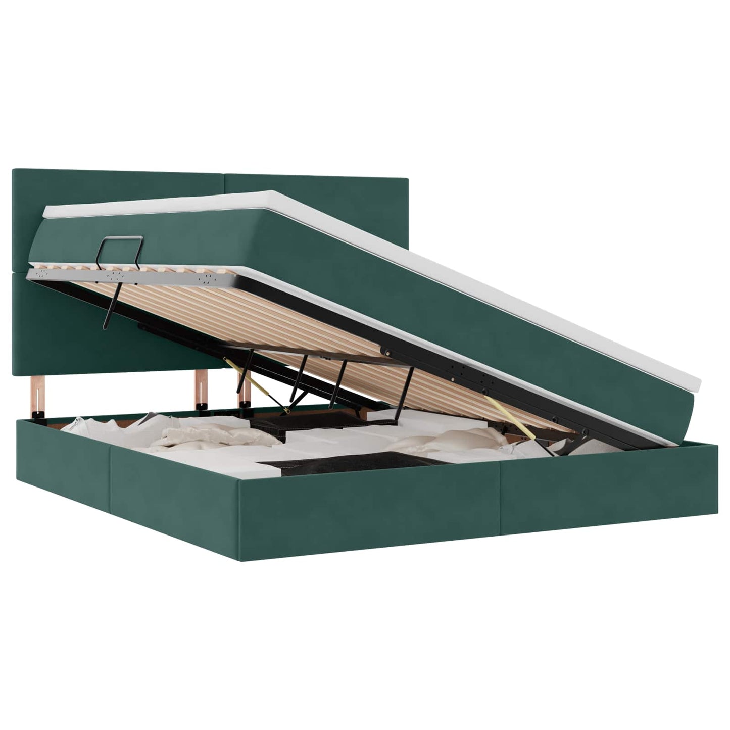 Letto con contenitore e materasso Verde Scuro 180 x 200 cm | homemem39