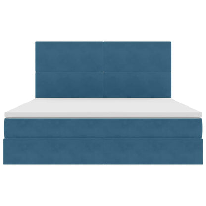 Letto con contenitore e materasso Blu Scuro 180 x 200 cm | homemem39