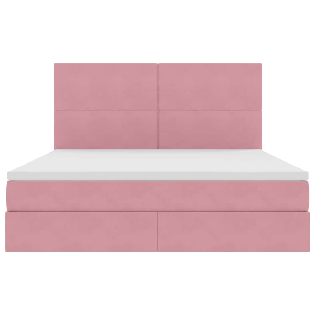 Letto con contenitore e materasso Rosa 180 x 200 cm Velluto | homemem39