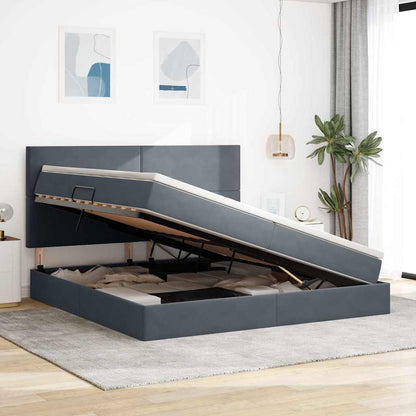 Letto con contenitore e materasso Grigio scuro 200 x 200 cm | homemem39