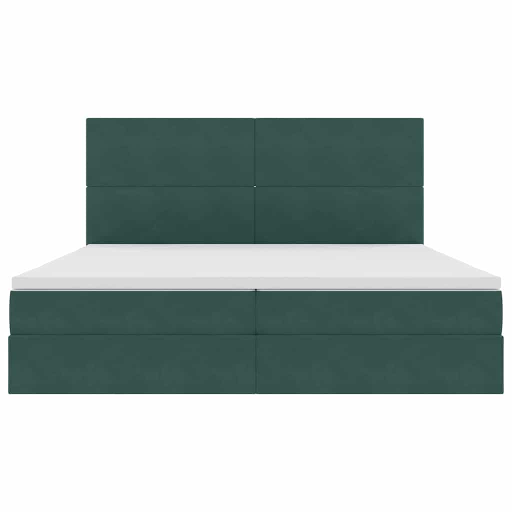 Letto con contenitore e materasso Verde Scuro 200 x 200 cm | homemem39