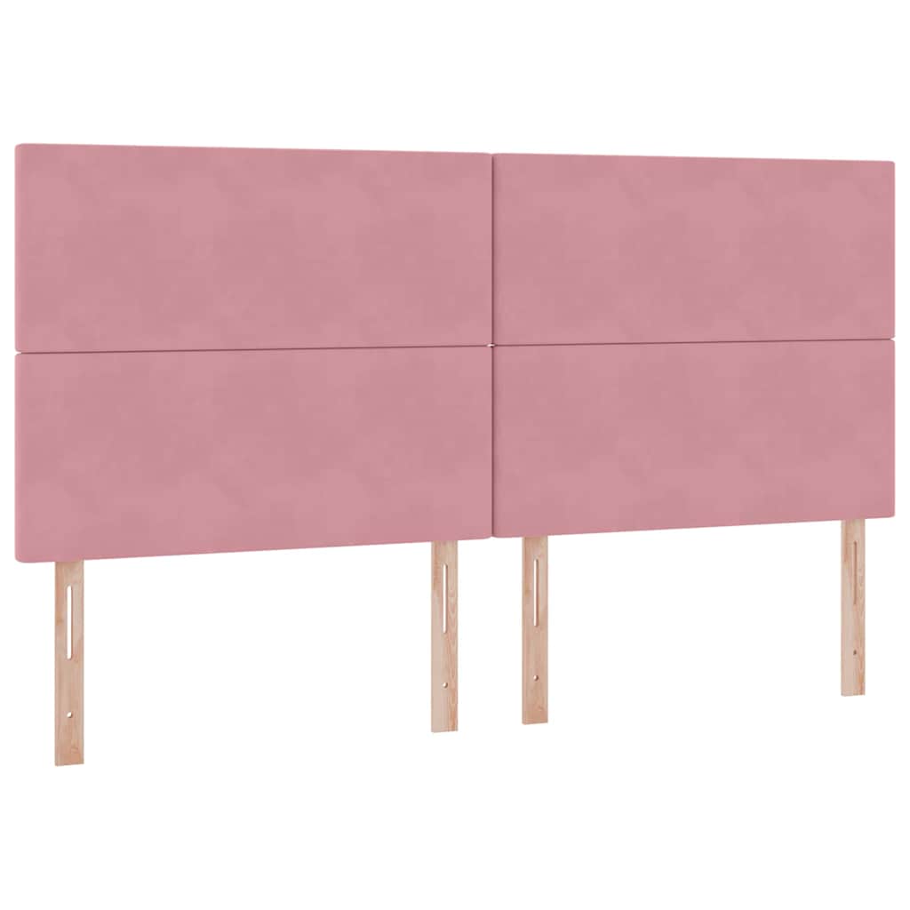 Letto con contenitore e materasso Rosa 200 x 200 cm Velluto | homemem39