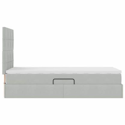 Letto con contenitore e materasso Grigio chiaro 90 x 190 cm | homemem39