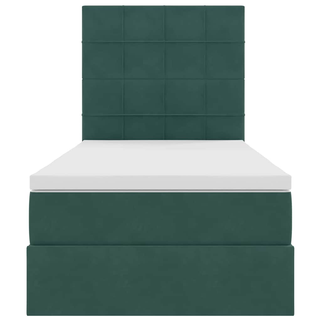 Letto con contenitore e materasso Verde Scuro 90 x 190 cm | homemem39