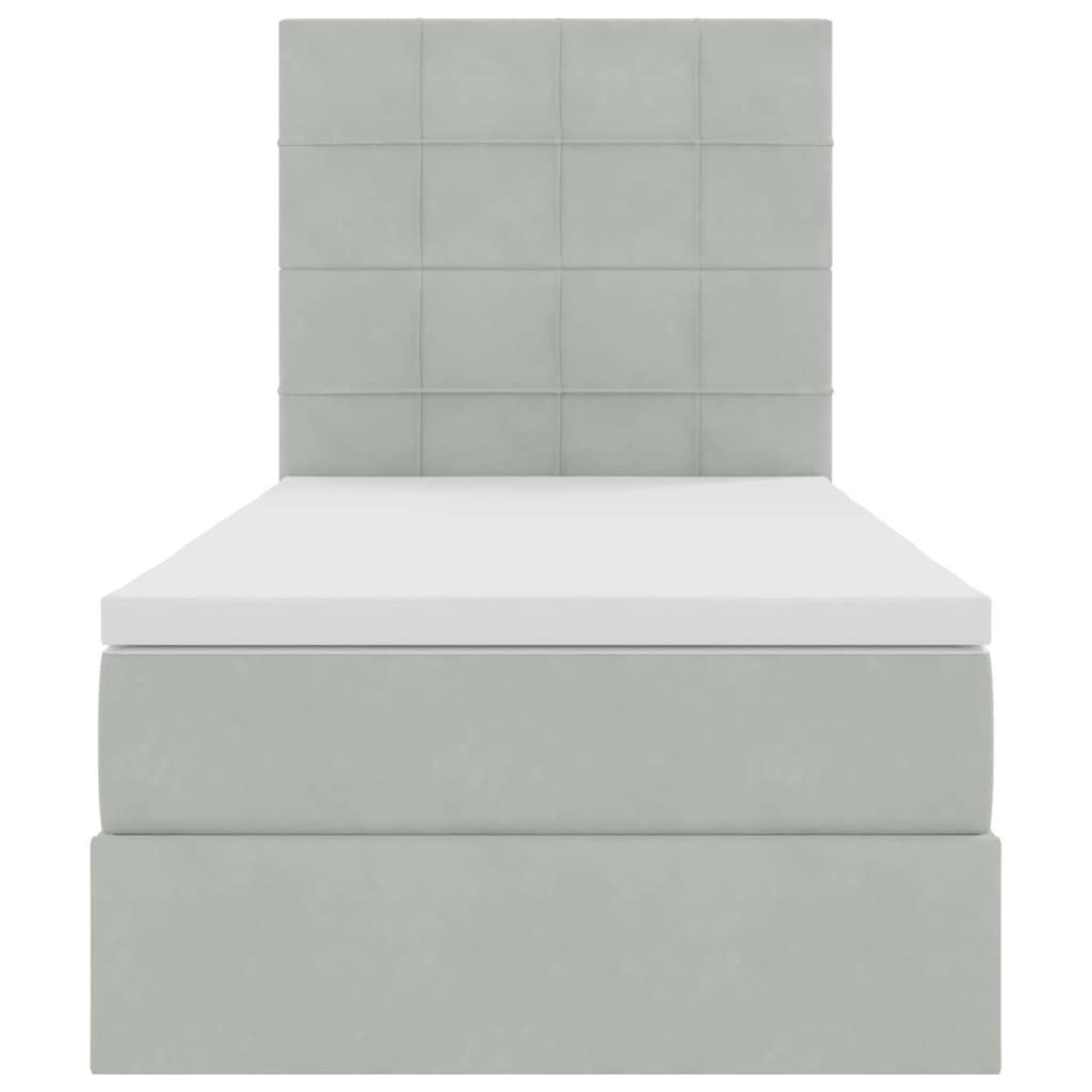 Letto con contenitore e materasso Grigio chiaro 90 x 200 cm | homemem39