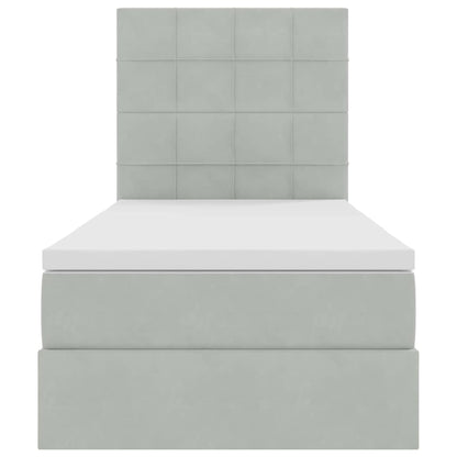 Letto con contenitore e materasso Grigio chiaro 90 x 200 cm | homemem39