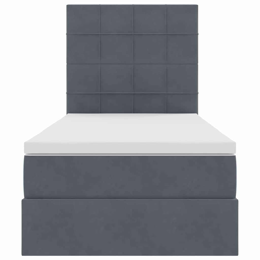 Letto con contenitore e materasso Grigio scuro 90 x 200 cm | homemem39