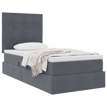 Letto con contenitore e materasso Grigio scuro 90 x 200 cm | homemem39