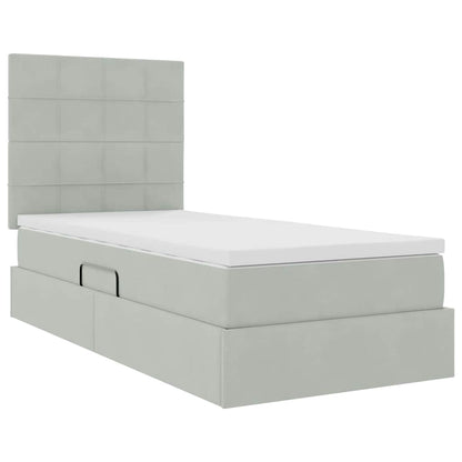 Letto con contenitore e materasso Grigio chiaro 100 x 200 cm | homemem39