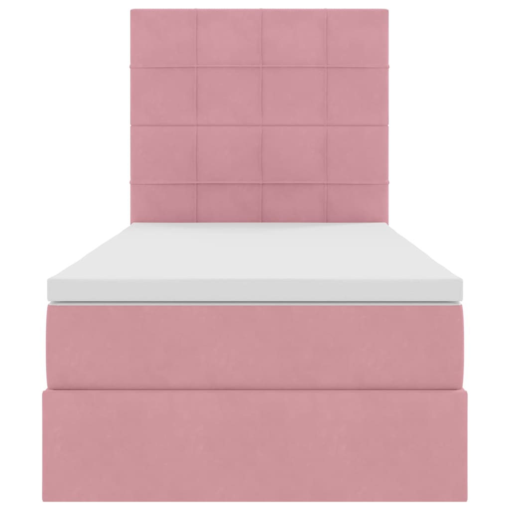Letto con contenitore e materasso Rosa 100 x 200 cm Velluto | homemem39