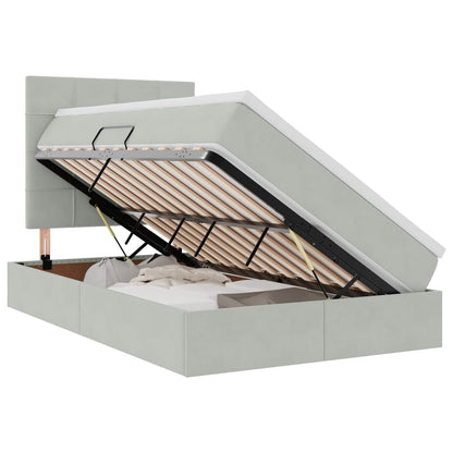 Letto con contenitore e materasso Grigio chiaro 120 x 190 cm | homemem39