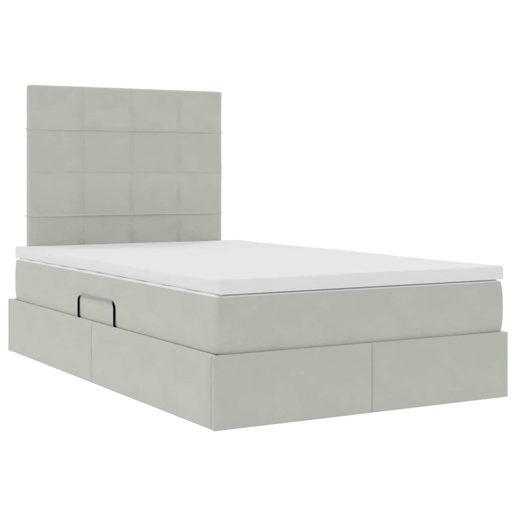 Letto con contenitore e materasso Grigio chiaro 120 x 190 cm | homemem39