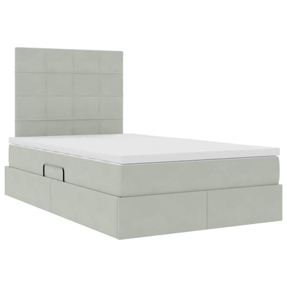 Letto con contenitore e materasso Grigio chiaro 120 x 190 cm | homemem39