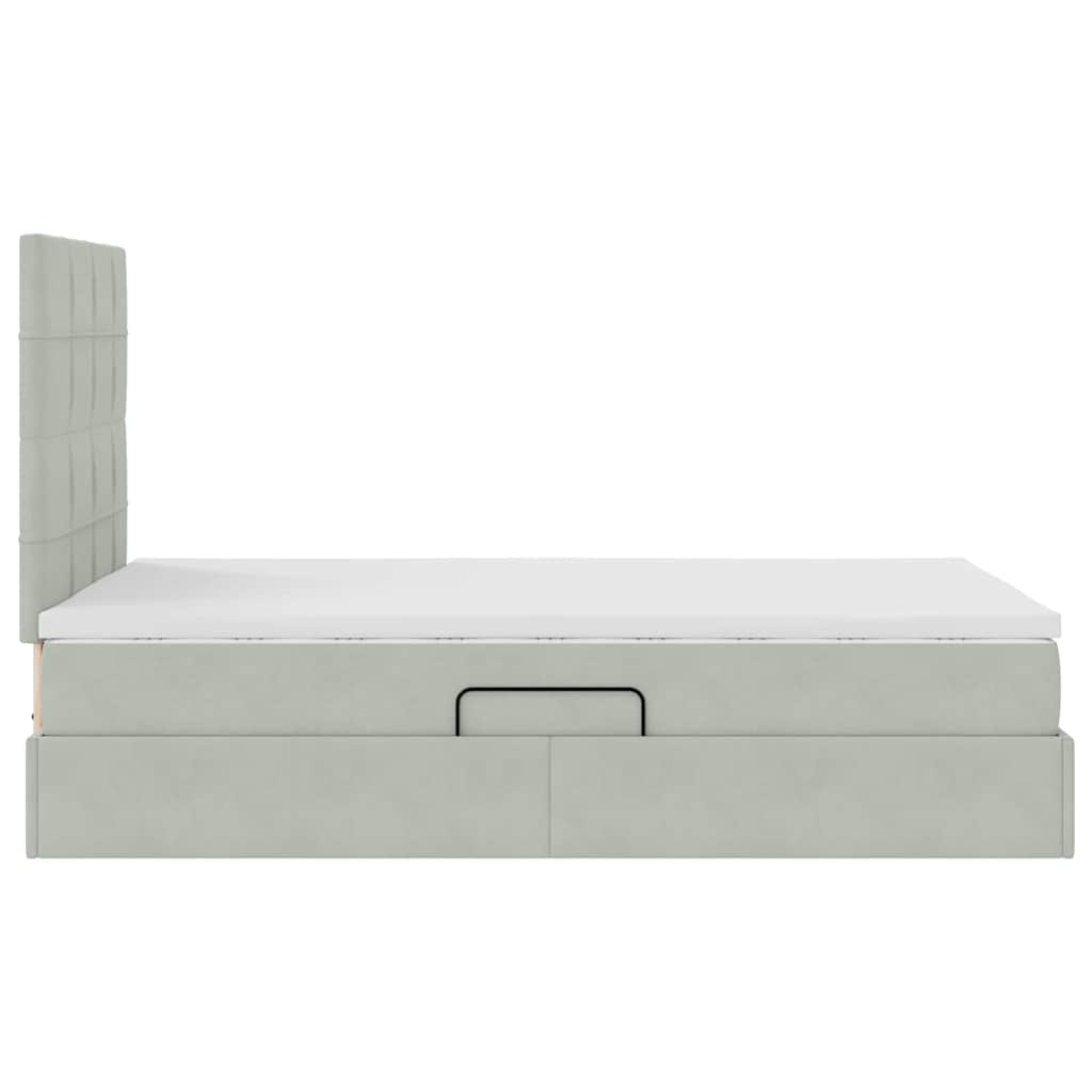 Letto con contenitore e materasso Grigio chiaro 120 x 200 cm | homemem39