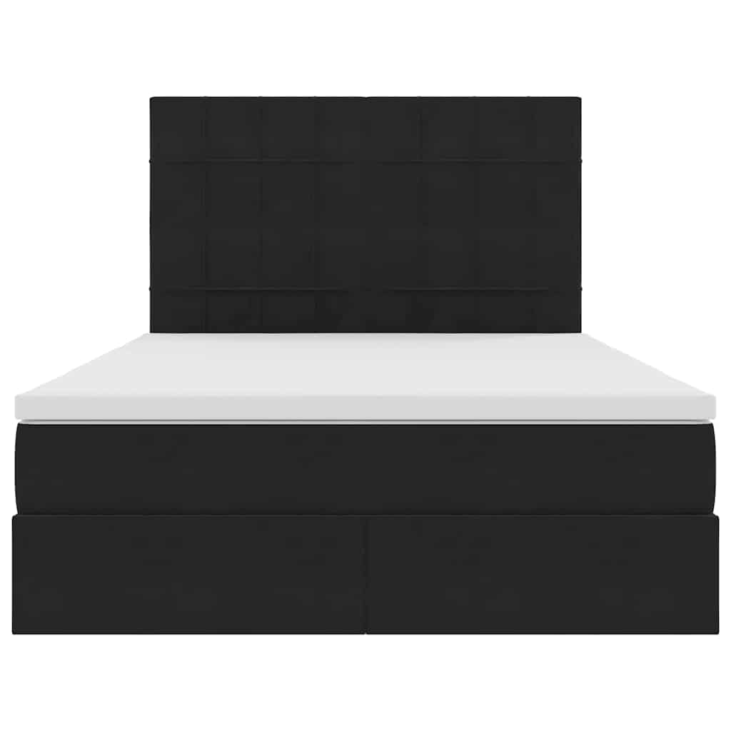 Letto con contenitore e materasso Nero 140 x 190 cm Velluto | homemem39