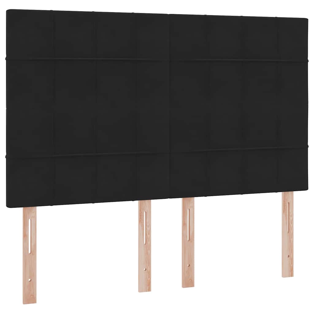 Letto con contenitore e materasso Nero 140 x 190 cm Velluto | homemem39
