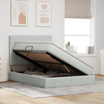 Letto con contenitore e materasso Grigio chiaro 140 x 200 cm | homemem39