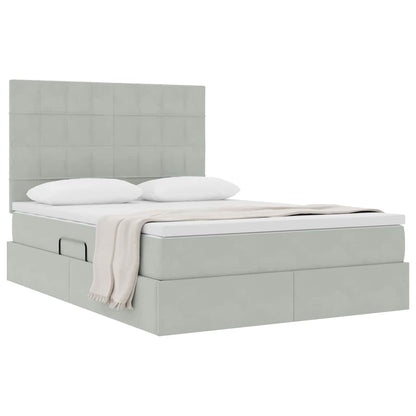 Letto con contenitore e materasso Grigio chiaro 140 x 200 cm | homemem39
