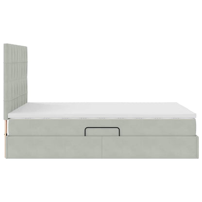 Letto con contenitore e materasso Grigio chiaro 140 x 200 cm | homemem39