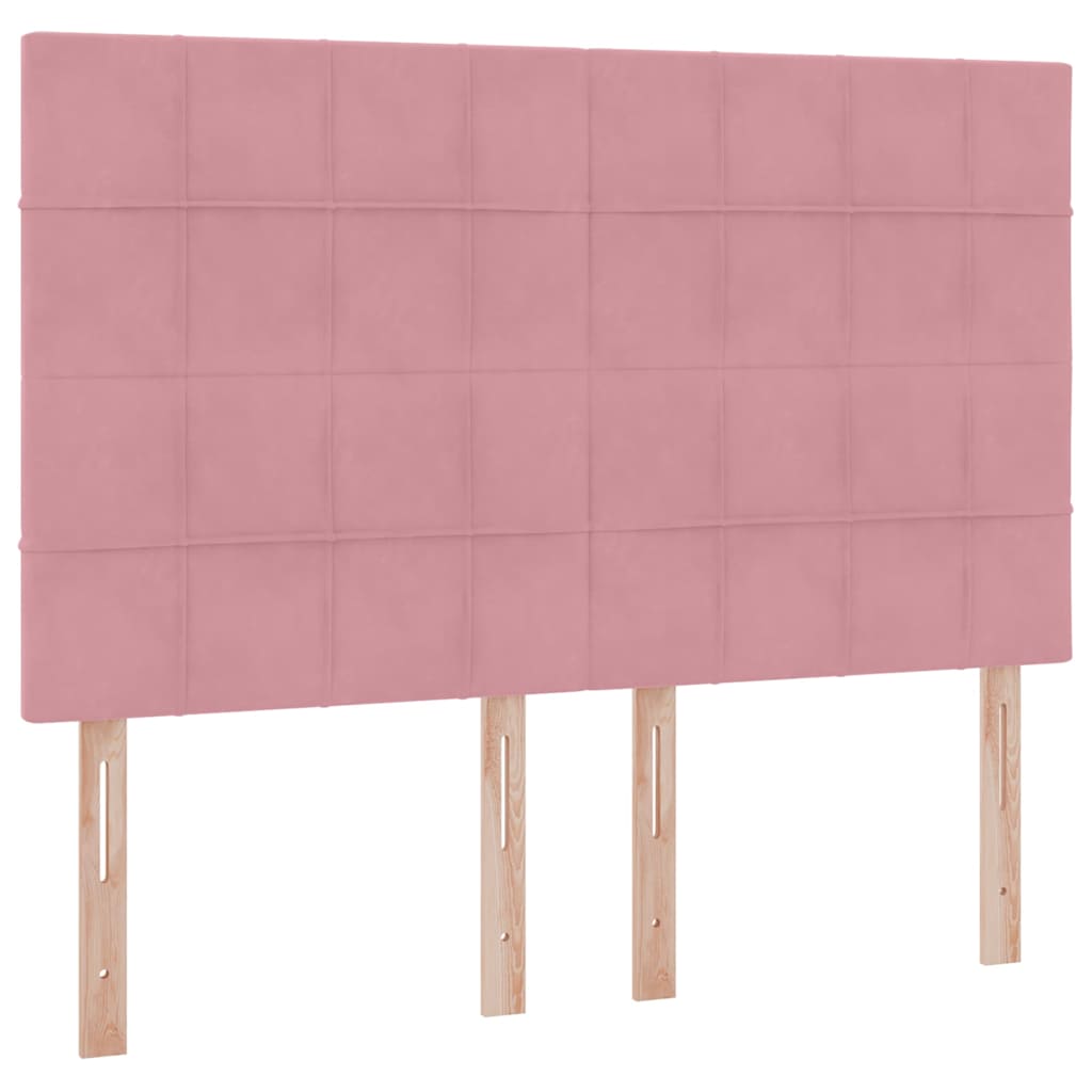 Letto con contenitore e materasso Rosa 140 x 200 cm Velluto | homemem39