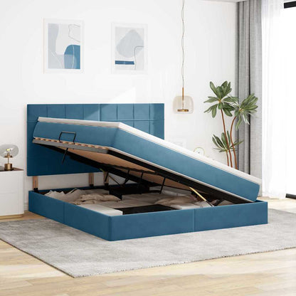 Letto con contenitore e materasso Blu Scuro 160 x 200 cm | homemem39