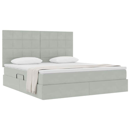 Letto con contenitore e materasso Grigio chiaro 180 x 200 cm | homemem39