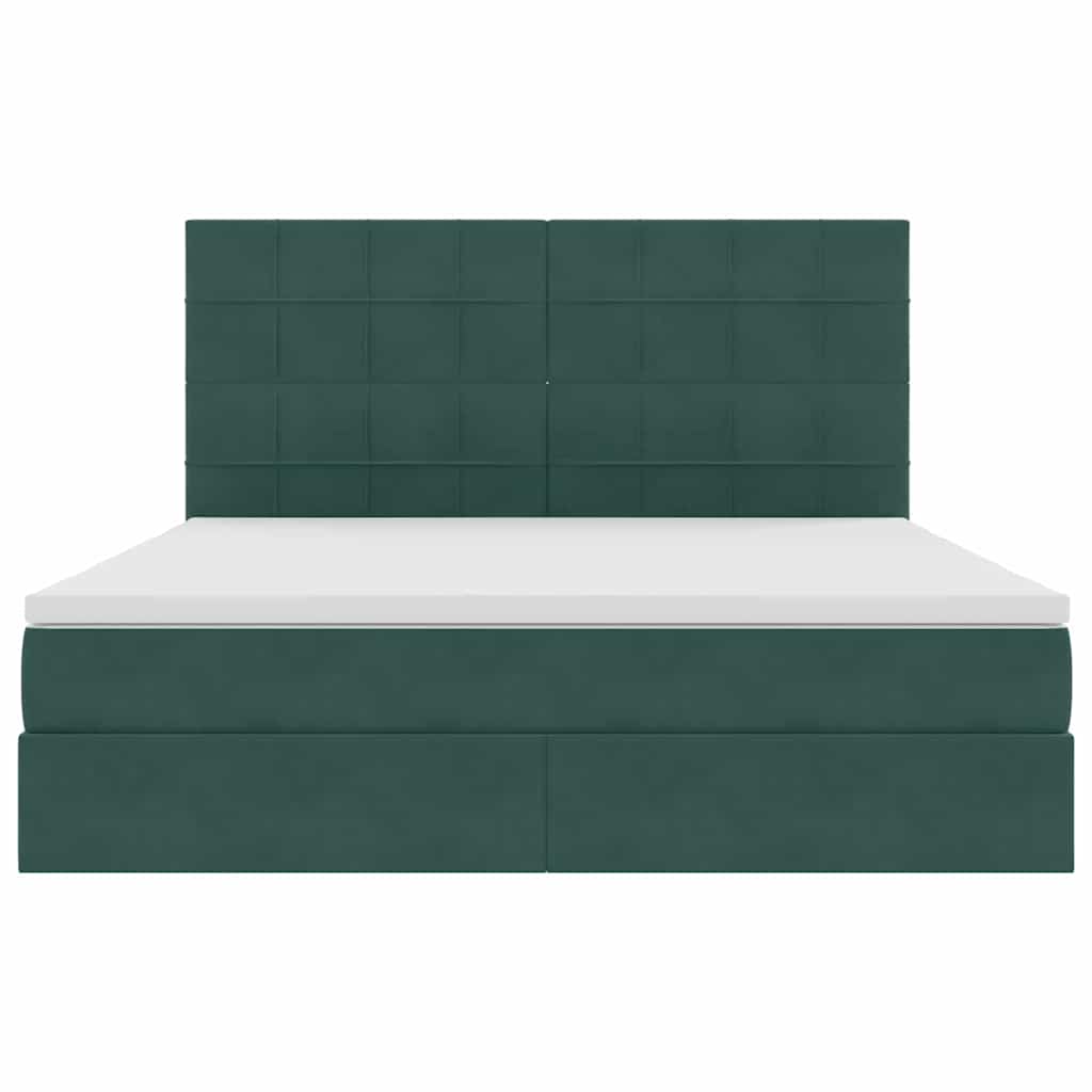 Letto con contenitore e materasso Verde Scuro 180 x 200 cm | homemem39