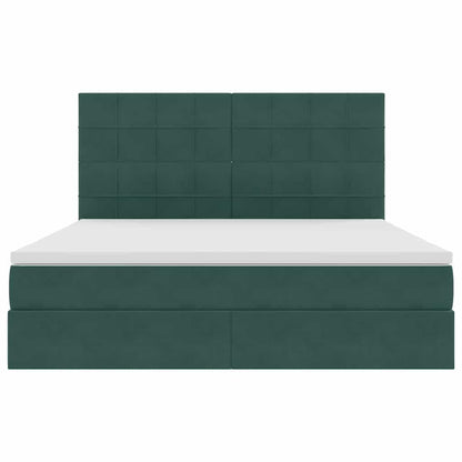 Letto con contenitore e materasso Verde Scuro 180 x 200 cm | homemem39
