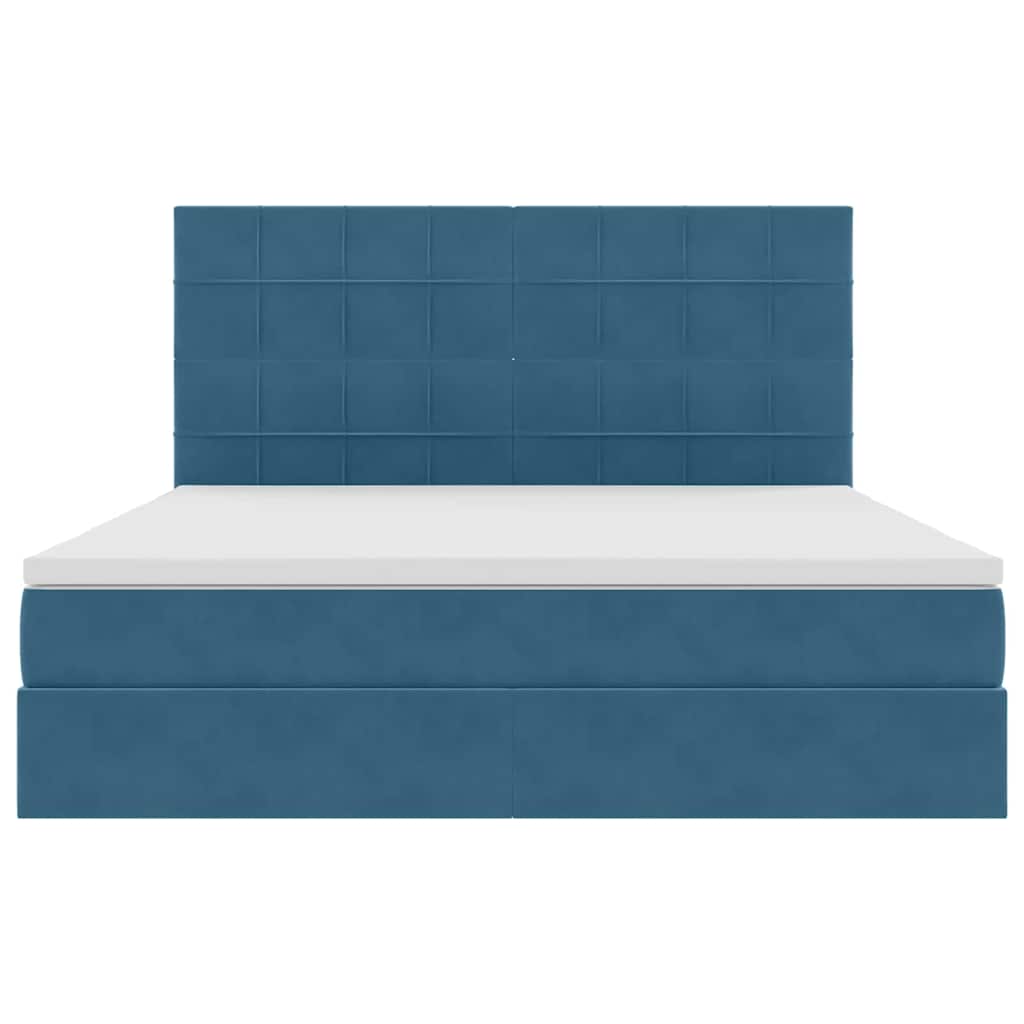 Letto con contenitore e materasso Blu Scuro 180 x 200 cm | homemem39