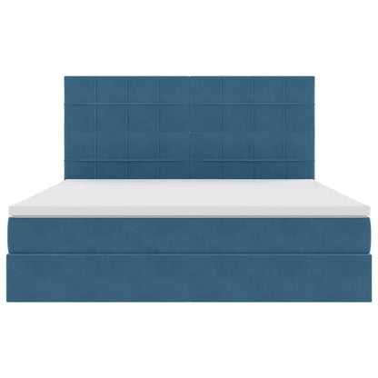 Letto con contenitore e materasso Blu Scuro 180 x 200 cm | homemem39