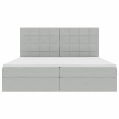 Letto con contenitore e materasso Grigio chiaro 200 x 200 cm | homemem39