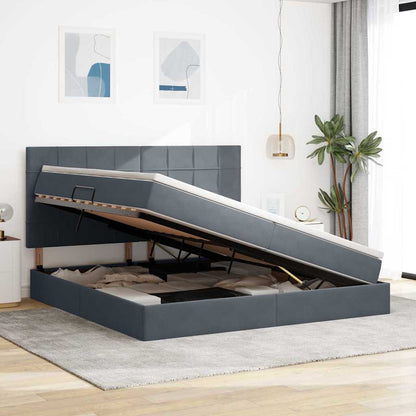 Letto con contenitore e materasso Grigio scuro 200 x 200 cm | homemem39