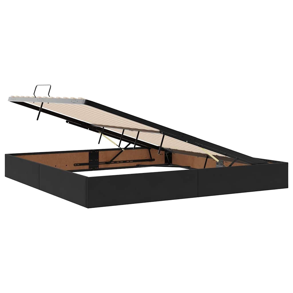 Letto con contenitore e materasso Nero 200 x 200 cm Velluto | homemem39