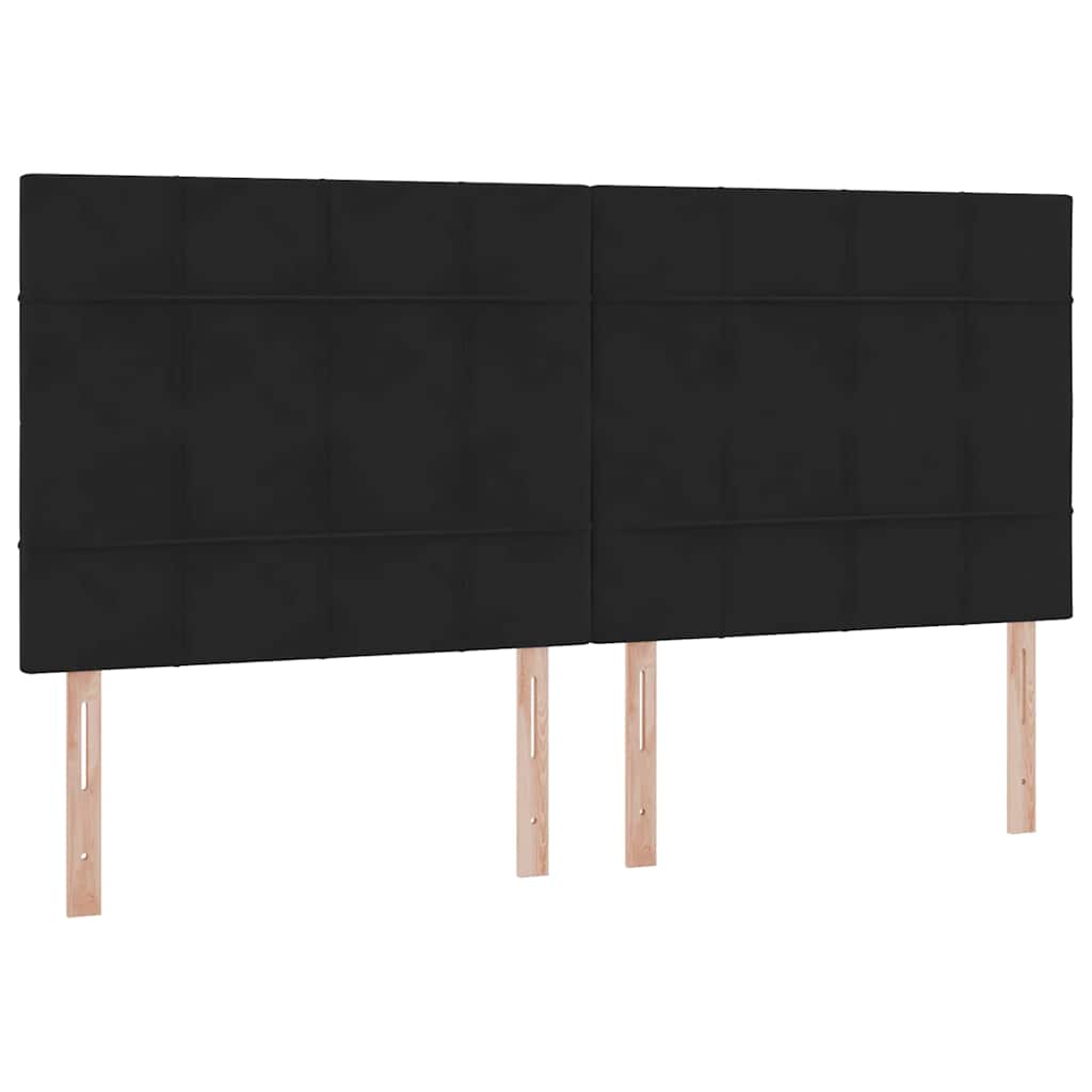 Letto con contenitore e materasso Nero 200 x 200 cm Velluto | homemem39